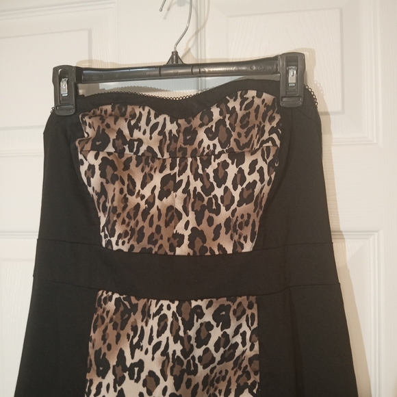 Torrid SZ 12 US Leopard Print Strapless Dress Rockabilly - Picture 2 of 5
